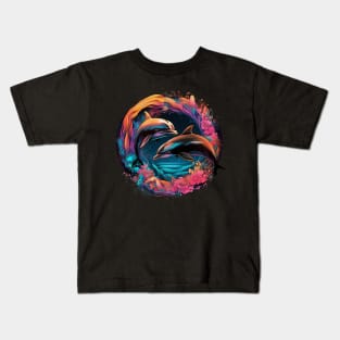 colorful dolphins Kids T-Shirt